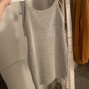 black and white striped mini dress